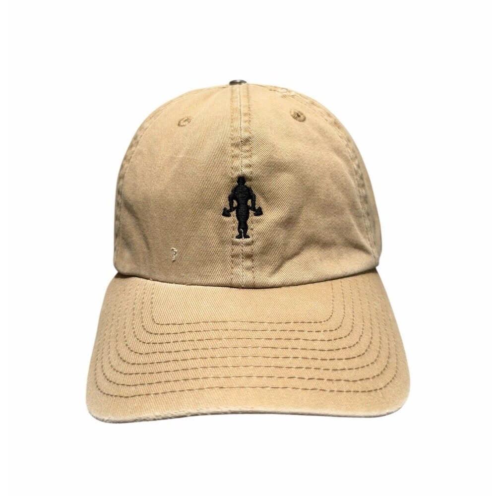 Gold's Gym Franchise Logo Khaki Unisex Distressed Cap